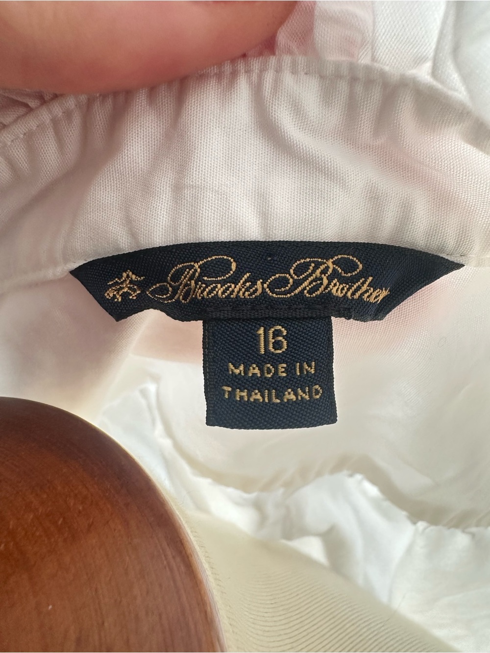 Brooks Brothers White Ruffle High Collar Button Down Shirt Size 16 Cotton - Picture 5 of 6